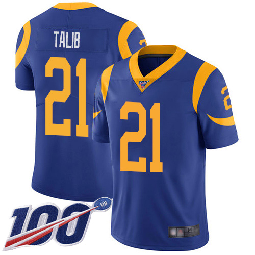 Los Angeles Rams Limited Royal Blue Men Aqib Talib Alternate Jersey NFL Football 21 100th Season Vapor Untouchable